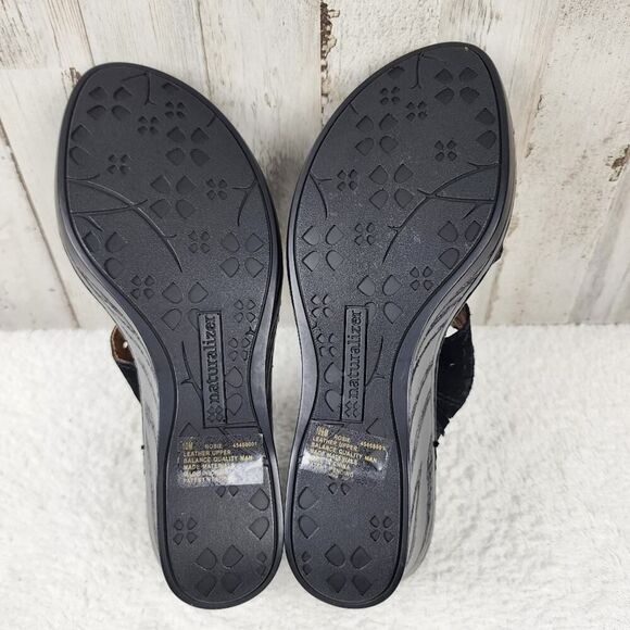 Naturalizer Rosie Leather Sandals Black Size 10.5 - Picture 8 of 10